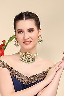 Gold Plated Kundan Choker Necklace Set