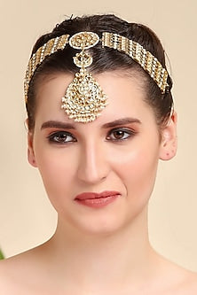 Gold Plated Kundan Polki Matha Patti