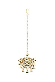 Gold Plated Kundan Polki Maang Tikka