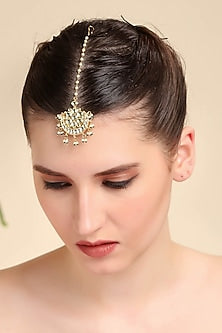 Gold Plated Kundan Polki Maang Tikka