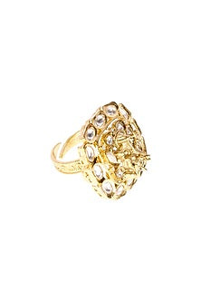 Gold Plated Kundan Polki Ring