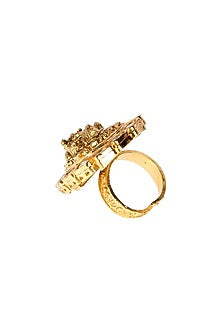 Gold Plated Kundan Polki Ring