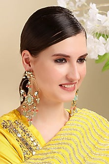 Gold Plated Kundan Polki Earrings