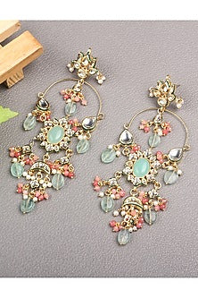Gold Plated Kundan Polki Earrings