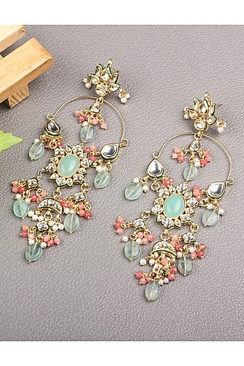 Gold Plated Kundan Polki Earrings