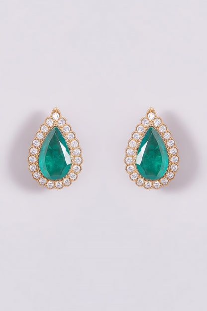 Gold Plated Kundan Polki & Green Stone Choker Necklace Set