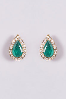 Gold Plated Kundan Polki & Green Stone Choker Necklace Set