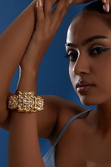 Gold Plated Kundan Polki Bangle