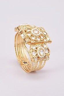 Gold Plated Kundan Polki Bangle