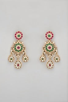 Two Tone Finish Kundan Polki & Beaded Necklace Set