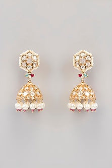 Two Tone Finish Kundan Polki & Beaded Necklace Set