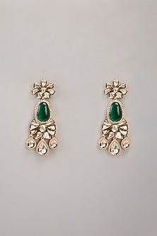 Two Tone Finish Kundan Polki & Beaded Necklace Set