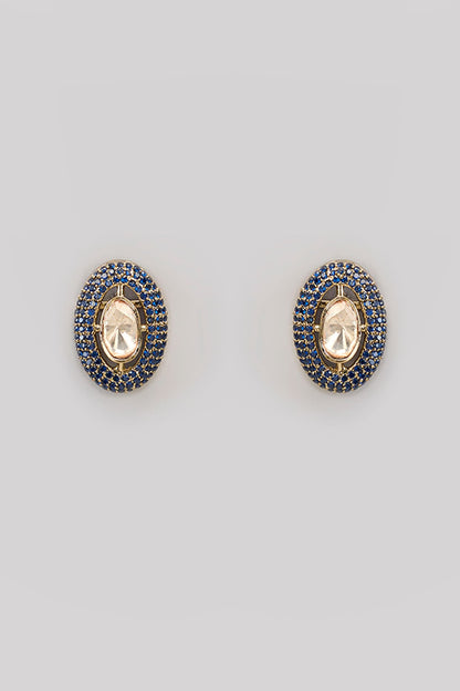 Two Tone Finish Kundan Polki & Beaded Necklace Set
