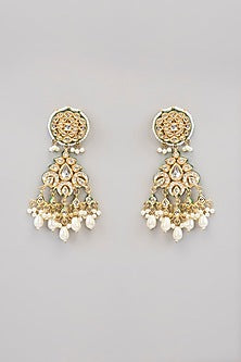 Two Tone Finish Kundan Polki & Beaded Necklace Set