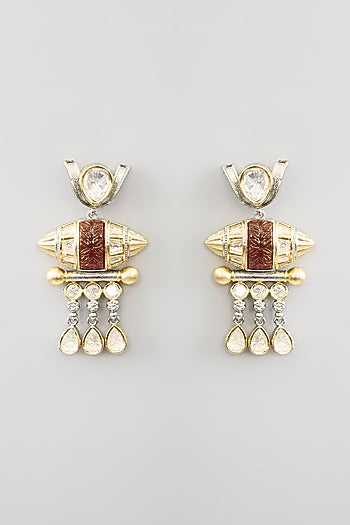 Two Tone Finish Kundan Polki & Beaded Necklace Set