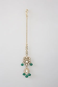 Two Tone Finish Kundan Polki & Beaded Necklace Set