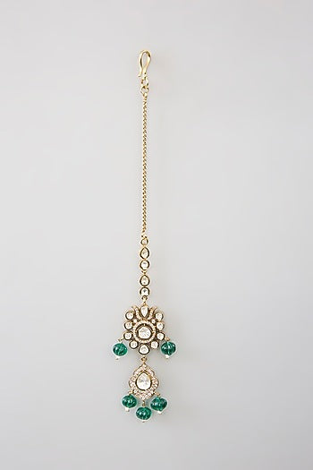 Two Tone Finish Kundan Polki & Beaded Necklace Set
