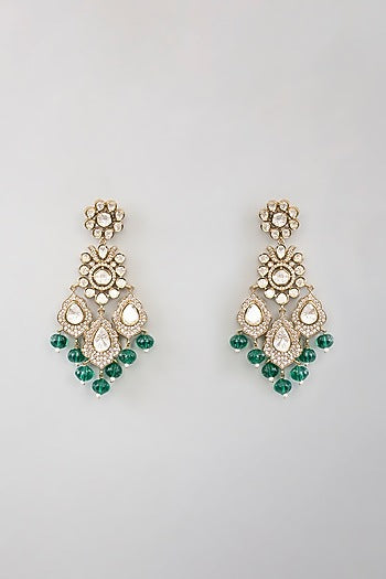 Two Tone Finish Kundan Polki & Beaded Necklace Set