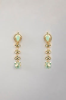 Gold Finish Kundan Polki & Beaded Necklace Set