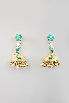 Gold Finish Kundan Polki & Beaded Necklace Set