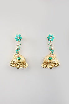Gold Finish Kundan Polki & Beaded Necklace Set