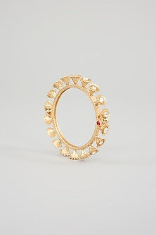 Gld Finish Kundan Polki Bangles (Set Of 2)