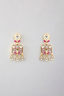 Gold Finish Kundan Polki & Beaded Necklace Set