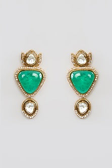 Gold Finish Kundan Polki & Beaded Necklace Set