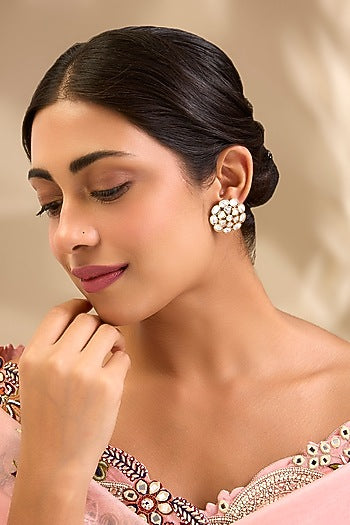 Gold Finish Kundan Polki Ring