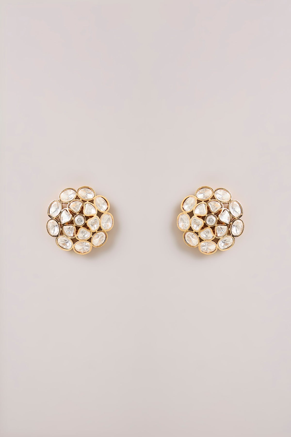 Gold Finish Kundan Polki Ring