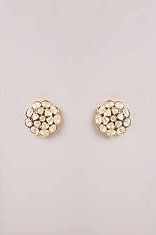 Gold Finish Kundan Polki Ring