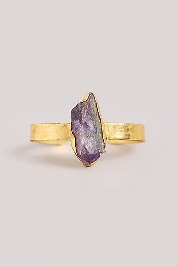 Gold Finish Purple Stone Ring