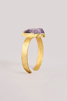 Gold Finish Purple Stone Ring