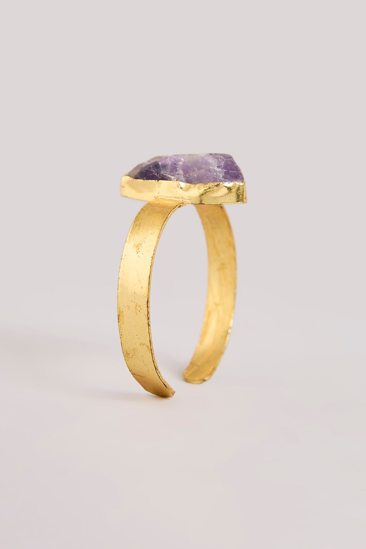 Gold Finish Purple Stone Ring
