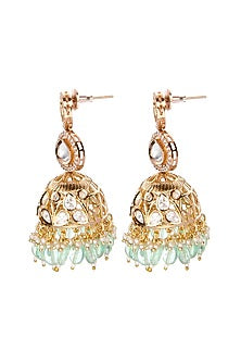 Gold Plated Kundan Polki Jhumka Earrings