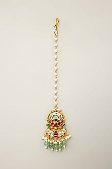 Gold Finish Multi-Colored Kundan Polki Necklace Set