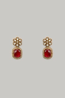Two-Tone Finish Kundan Polki & Red Stone Necklace Set