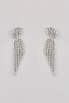 White Finish Zircon Dangler Earrings