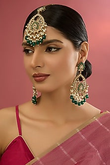 Gold Plated Kundan Polki Necklace Set