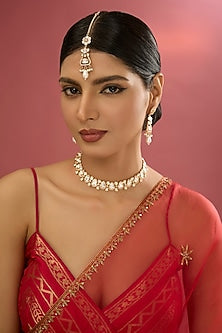 Gold Finish Zircon Necklace Set
