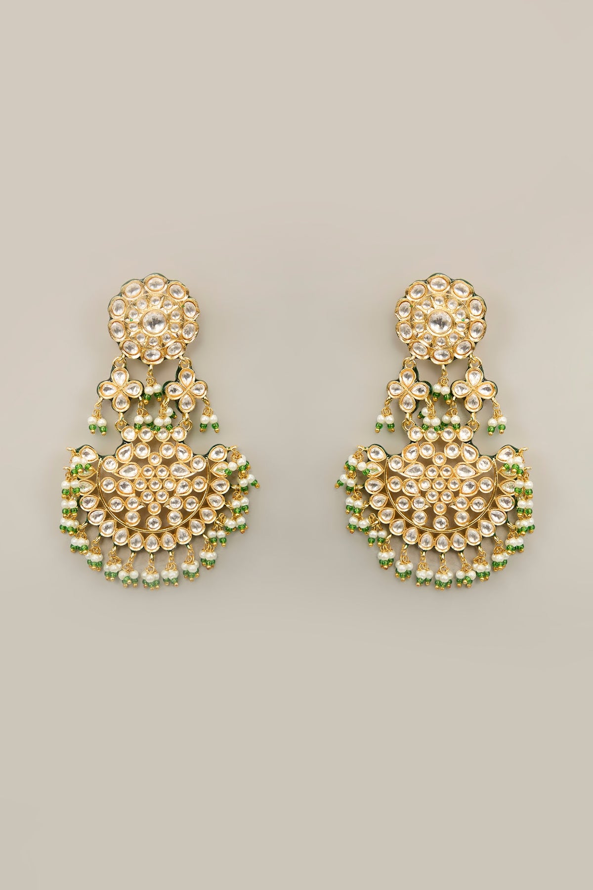 Gold Finish Zircon Dangler Earrings
