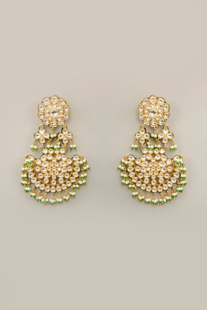 Gold Finish Zircon Dangler Earrings