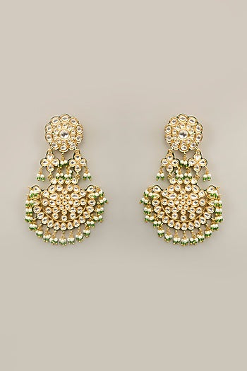 Gold Finish Zircon Dangler Earrings