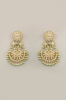 Gold Finish Zircon Dangler Earrings
