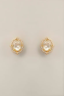Black Rhodium Finish Kundan Polki & Pearl Necklace Set