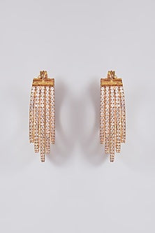 Silver Finish Crystal Hoop Earrings