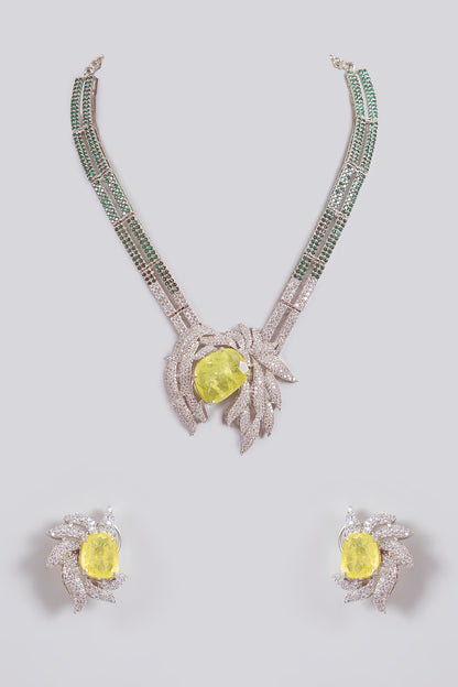 Gold Finish Kundan Polki & Pink Stone Necklace Set