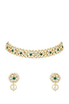 Gold Plated Choker Necklace Set