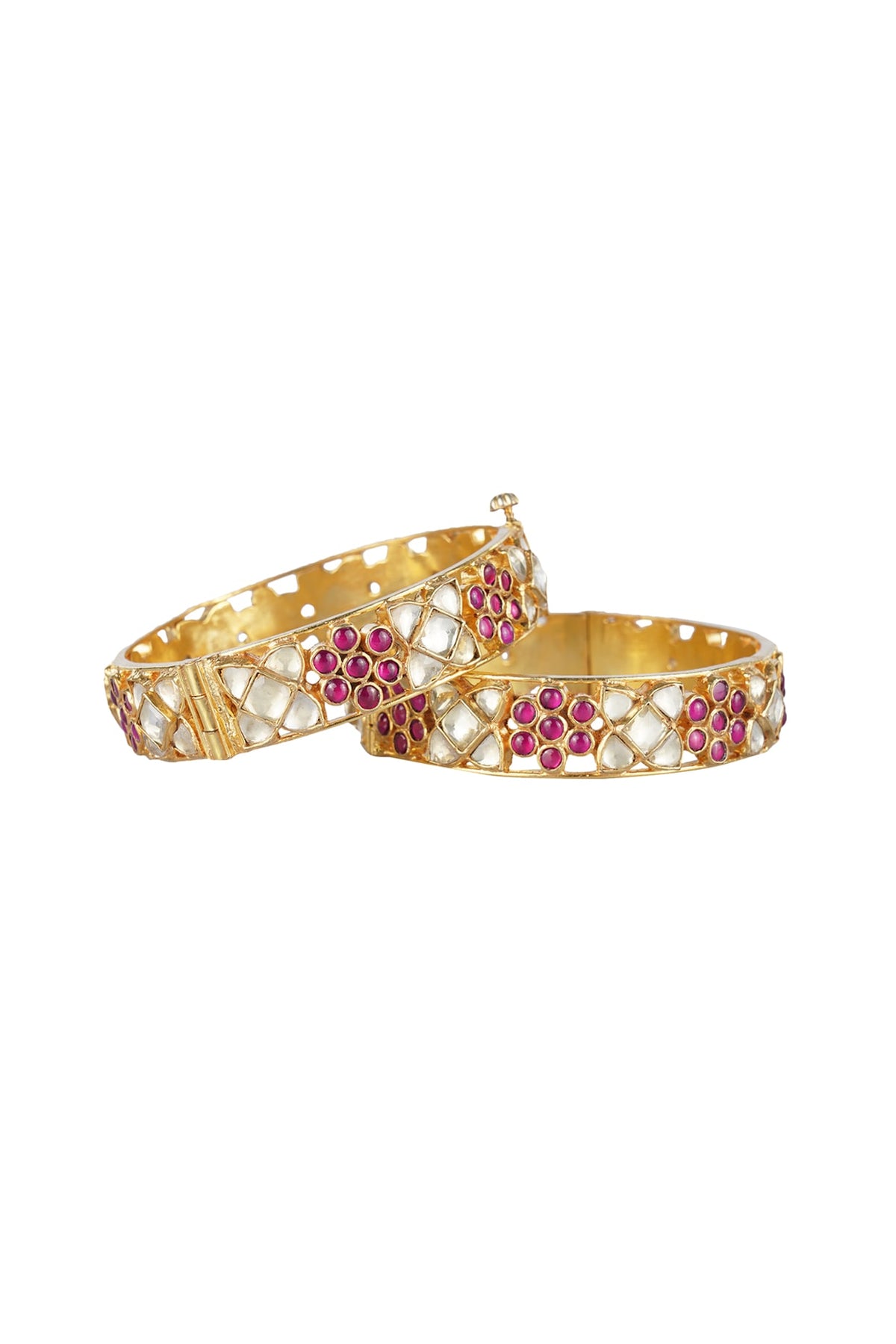 Gold Plated Kundan Bangles