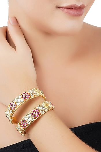 Gold Plated Kundan Bangles